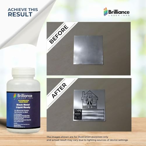 Liquid Ready Laser Marking Powder-"Brilliance Laser Inks" -BLI101MBLIQ120- Black Laser Ink for Metals Marking with CO2/Fiber/YAG (120 ml, Black) Brilliance Laser Inks