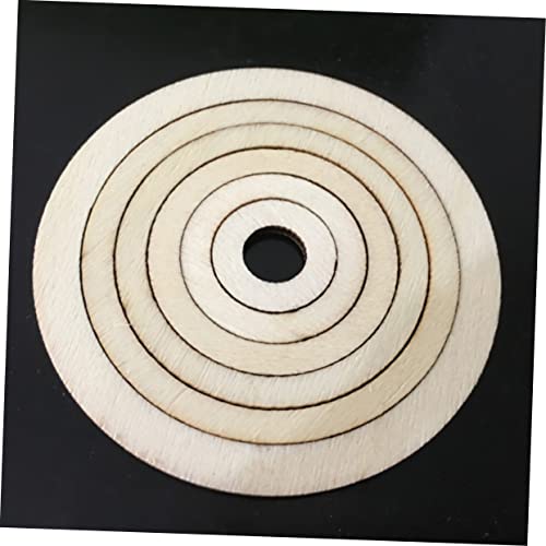 TEHAUX 200pcs Rustic Decor Floral Decor Rustic Frames Unfinished Wood DIY Craft Decor Flat Wooden Rings for Crafts Hollowed Wooden Slice Round TEHAUX