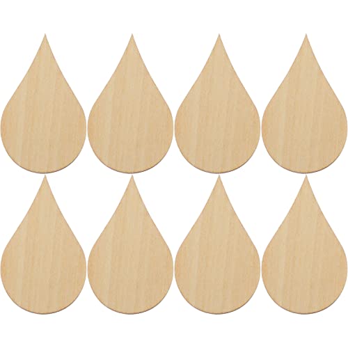 Amosfun Wooden Shape Cutouts Wood Water Drop Shape Discs Slices Wood Pieces Embellishment DIY Crafts Ornament Home Decorations Birthday Gift DIY 50mm Amosfun