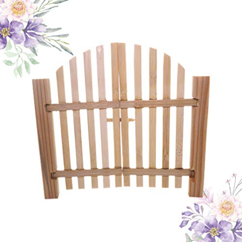 NUOBESTY Miniature Fence Wood Picket Fence Wood Gate Door Fairy Garden Ornament DIY Crafts Dollhouse Decor NUOBESTY