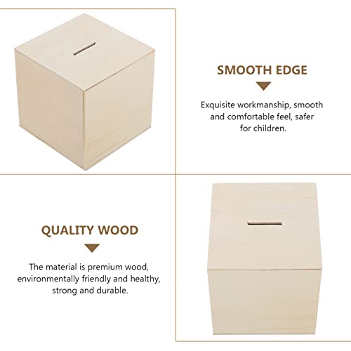 DIY Money Box Wooden Pirate Wooden Box 3Pcs Unfinished Wood Money Box Wood Change Box for Kids Painting Art and Crafts Supplies Wooden Puzzle Box Toyvian