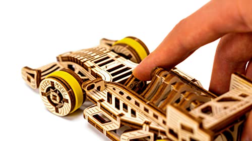 WOODEN.CITY Bolid Car Model Kit 3D Wooden Puzzles - Wooden Models for Adults to Build and Paint It Yourself - Wooden 3D Puzzles for Adults - Model WOODEN.CITY
