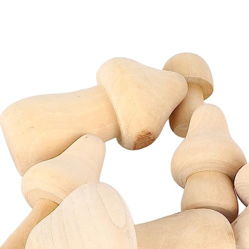 12pcs Unfinished Wooden Mushrooms - DIY Handcrafted Wooden Mushroom Painting Craft Kit for Home Decor Restokki