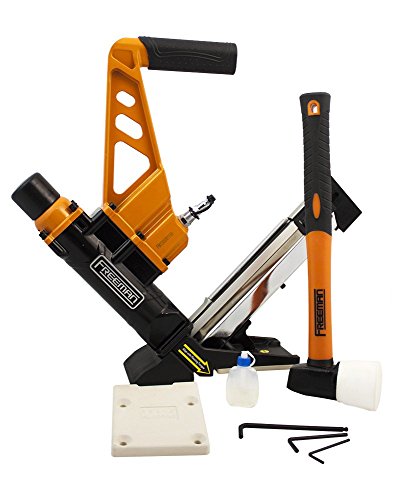 Freeman PDX50C Lightweight Pneumatic 3-in-1 15.5-Gauge and 16-Gauge 2" Flooring Nailer and Stapler Ergonomic and Lightweight Nail Gun for Tongue and Freeman