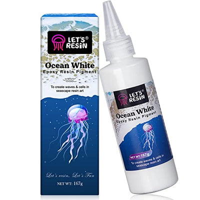 LET'S RESIN Ocean White Epoxy Resin Pigment 167g/5.89oz, High Concentrated Pigment Paste for Epoxy Resin & UV Resin, UV Resistant Opaque Pigment for