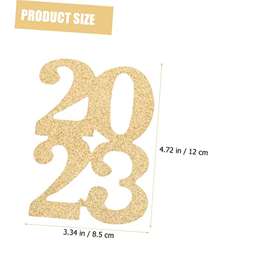 VOSAREA 24pcs 2023 2023 Graduation Ornament New Year Decors Blue Confetti Glitter Class of 2023 Cutout Glitter VOSAREA