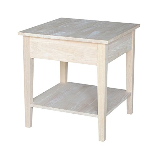 IC International Concepts Spencer End Table, 24 in W x 24 in D x 25 in H, Unfinished IC International Concepts