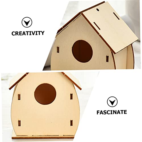 COHEALI 12 pcs Christmas Wooden House Unfinished Wooden House Wooden Hanging House birdhouses for Outdoors Birdhouse kit Christmas Village House COHEALI
