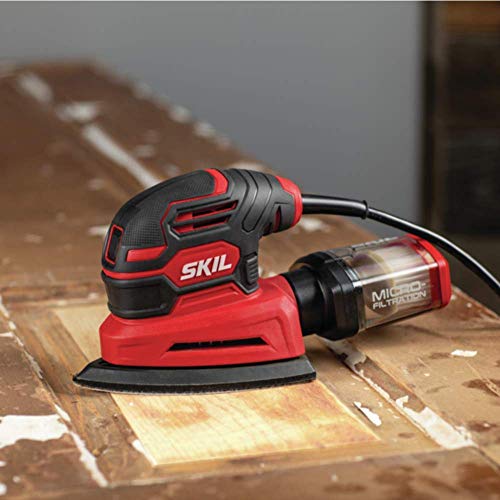 SKIL Corded Detail Sander, Includes 3pcs Sanding Paper and Dust Box - SR250801 Skil