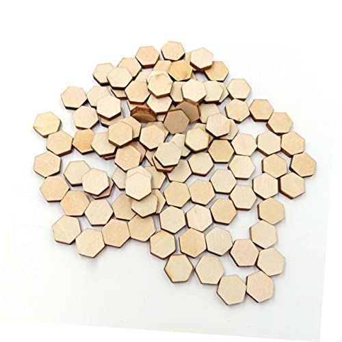 Hexagon Shape Wood for DIY Arts Craft Ornaments for Craft for Woodsy Decor Unfinished Wooden Pieces Hexagon Shape Cutout Wood Cutouts Ornaments Amosfun