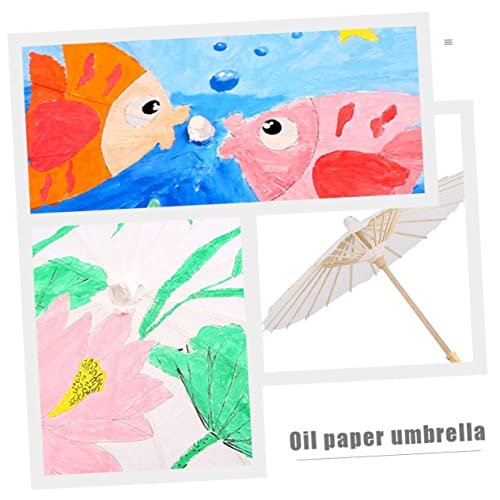 TEHAUX 2pcs Unfinished Umbrella Rainproof Chinese Dance Umbrella Macrame Decor Diy Drawing Umbrella Flower Chinese Art Umbrella Dancing Umbrella TEHAUX