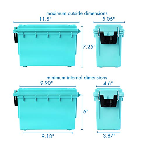 Logix 12533 Stackable Craft Storage Box with Handle, Locking Art Supply Box, Plastic Storage Containers with Lids, Craft Organizer Box, Teal Logix