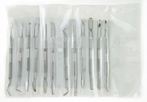 SE 12-Piece Stainless Steel Wax Carvers Set, Wax & Clay Sculpting Tools, Double Ended Carving Kit for Modeling, Sculpting and Shaping, Silver - DD312 SE
