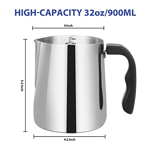 SAEUYVB Candle Making Pouring Pot, 32oz Wax Melting Pot,304 Stainless Steel Candle Making Pitcher with Heat-Resistant Handle and Dripless Pouring SAEUYVB