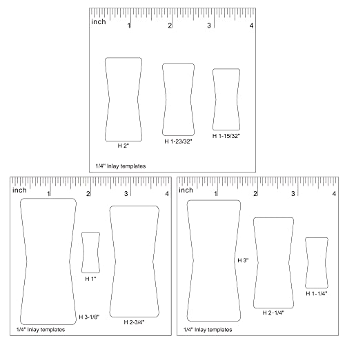 inBovoga 3 Pcs Router Templates for Woodworking, Bowtie Router Template Jig Kit, Butterfly Inlay Template Decorative inBovoga