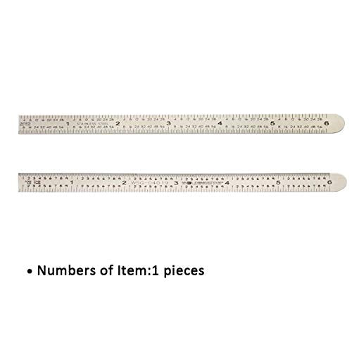 WeldingStop 6 in Machinist Ruler Scale 5R 10ths 1/100 1/32 1/64 Graduation Flexible Decimal Inch Steel Rule WeldingStop