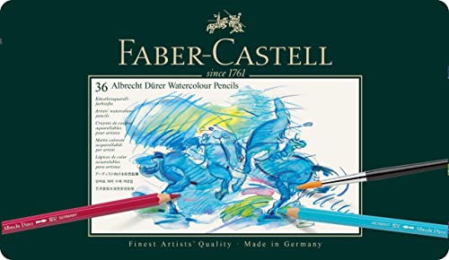 Faber-Castell 117536 Albrecht Dura Watercolor Pencils, 36 Colors, Can Faber-Castell