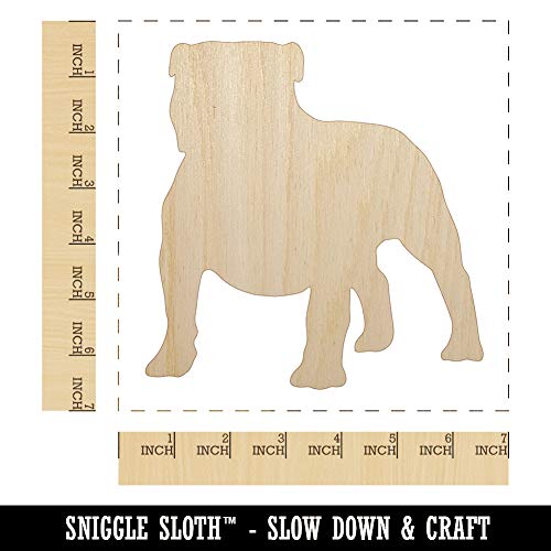 Bulldog English British Dog Solid Unfinished Wood Shape Piece Cutout for DIY Craft Projects - 1/8 Inch Thick - 6.25 Inch Size Sniggle Sloth