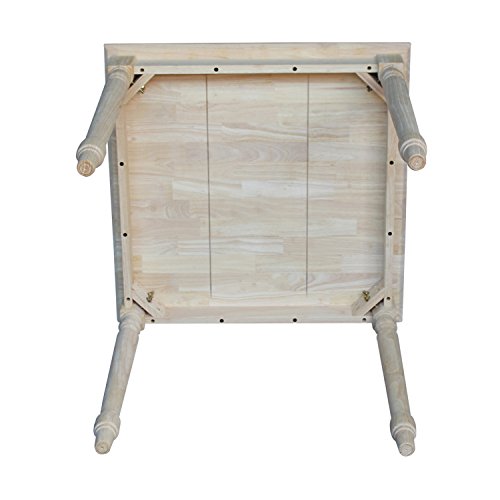 International Concepts Square Solid Wood Top Table with Turned Legs, 30-Inch IC International Concepts