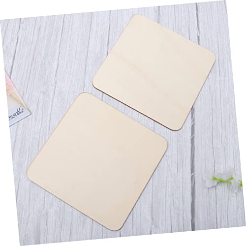 NOLITOY 5pcs Pieces Wood Pieces Plywood Sheet DIY Crafts Unfinished Wooden Piece DIY Wood Piece Square Wood Slice Wood Chips Decorate Bamboo Square NOLITOY