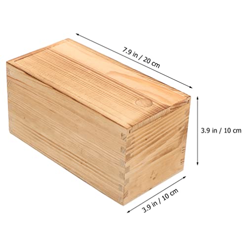 SEWACC 2pcs Unfinished Wooden Box with Slide Lid Blank Wood Box Case Jewelry Box Container for Arts Crafts Hobbies Sewing Keepsakes SEWACC