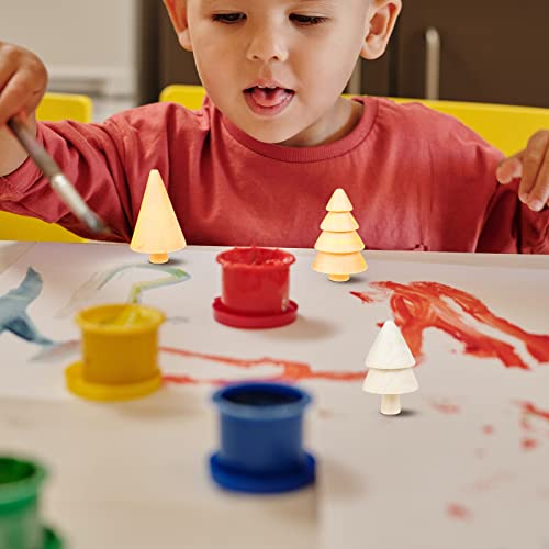 NOLITOY 9Pcs Unfinished Wooden Peg Dolls Blank Wood Christmas Trees for Xmas Decor DIY Crafts Graffiti Drawing Toy NOLITOY