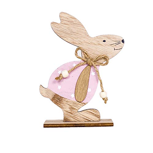 MAGICLULU 3pcs Bunny Wooden Craft Ornaments Easter Bunny Wood Desktop Craft Unfinished Bunny Table Wooden Signs for Easter Spring Home Decor MAGICLULU