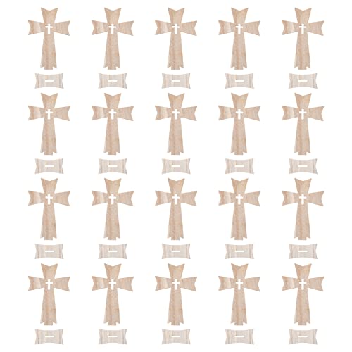 PRETYZOOM 60 pcs Holiday Decorations Wood Jesus Cross Wood Crosses for Crafts Unfinished Cutout Remembrance Ornament Tabletop Cross Holy Cross Table PRETYZOOM