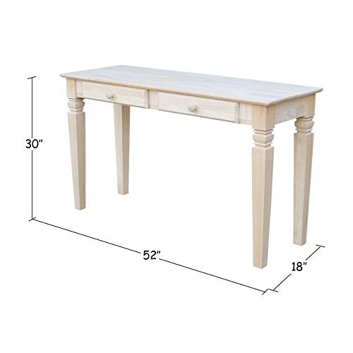 International Concepts Java Sofa Table with 2 Drawers, Unfinished IC International Concepts