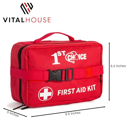 Vital House 326 Piece First Aid Kit - Professional Waterproof Trauma Medical Kit for Emergency, Ideal for Home, Office, Car, Travel, Outdoor, Vital House