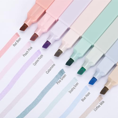 ZEYAR Aesthetic Cute Highlighter Pens, Cream colors, Chisel Tip, Water Based, Quick Dry, No Bleed for bible, four seasons color series (8 Spring ZEYAR