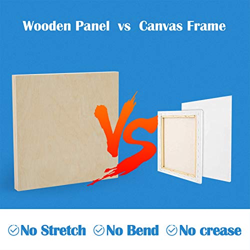 Unfinished Birch Wood Canvas Panels Kit, Falling in Art 4 Pack of 8x8’’ Studio 3/4’’ Deep Cradle Boards for Pouring Art, Crafts, Painting and More Falling in Art