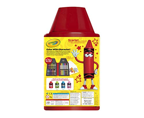 Crayola Tip 50 Piece Art Kit, Scarlet Art Gift for Kids 5 & Up, Includes Crayons, Pip-Squeaks Markers, Colored Pencils, Paper Sheets & Dual-Purpose Crayola