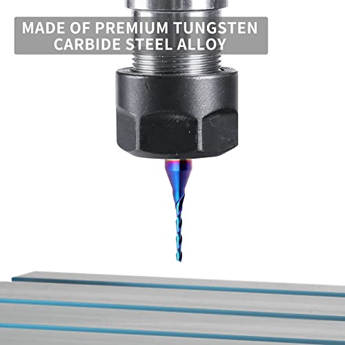 EANOSIC Upcut Spiral Router Bit 1/4 inch Shank, 1/16 inch Cutting Diameter Solid Carbide with Blue Nano Coated CNC Router Bits End Mill for Wood EANOSIC