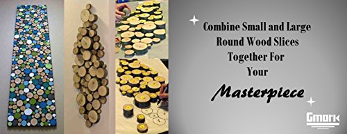 Gmark Natural Wood Slices 1"-1.5" Unfinished Round Discs 50 ct, Tree Bark Wooden Circles for DIY Crafts GM1083 Gmark