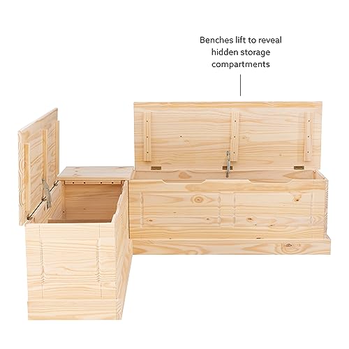 Linon Unfinished Wood Backless Interior Storage Harris Nook Linon