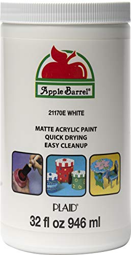 Apple Barrel White Acrylic Paint 32 Fl Oz (Pack of 1) Apple Barrel
