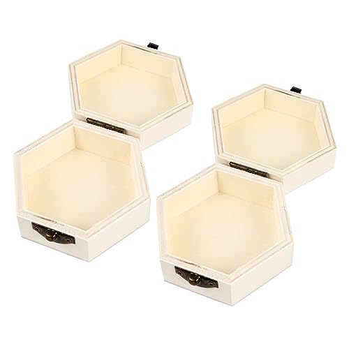 Abaodam 2pcs Hexagonal Jewelry Box Unfinished Wooden Wedding Kids Jewelry Organizer Jewelry Organizer Clear Jewelery Organizer Treasure Chest for Abaodam