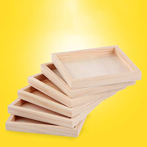 Homoyoyo Square Serving Tray 18Pcs Unfinished Wood Panels Tray Small Wood Serving Tray for Crafts Wooden Panel Boards for Painting Pouring Arts Blank Homoyoyo