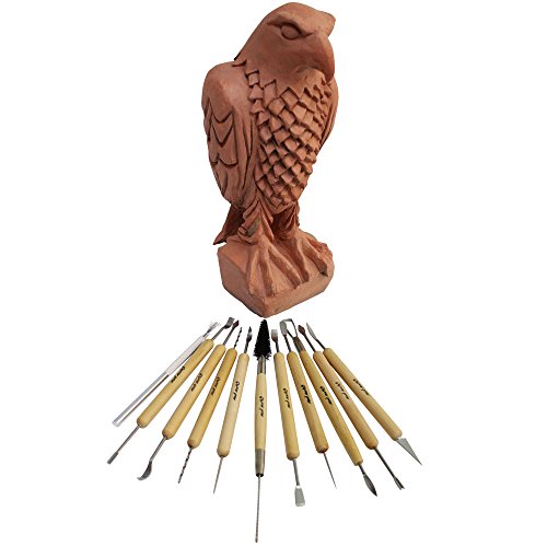 Mont Marte Clay Tool Set, 11 Piece. Selection of Clay Tools to Create Texture, Smooth, Cut and Carve Clay. Suitable for Use with Polymer, Earthenware MONT MARTE