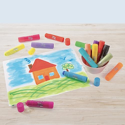 Idiy Tempera Paint Sticks (12 pack Neon Vibrant Colors)- Classroom School Supplies Arts & Crafts Projects, Draw & Paint on Wood, Paper, Ceramic, Idiy