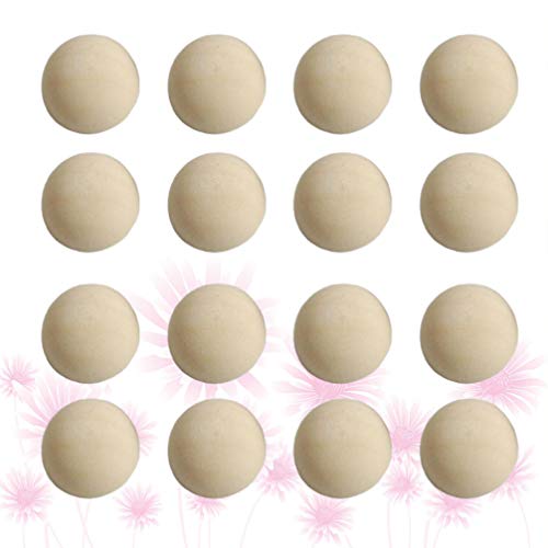 SUPVOX 100pcs Split Wood Balls Unfinished Half Wooden Balls Mini Hemisphere Half Round Craft Balls for DIY Craft Arts Christmas Decoration (Yellow SUPVOX