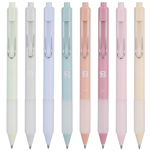 BLIEVE - Pastel Colored Gel Pens With Cool Matte Finish, Aesthetic and Cute Pens With Smooth Writing For Journaling And Bible Note Taking No Bleed BLIEVE