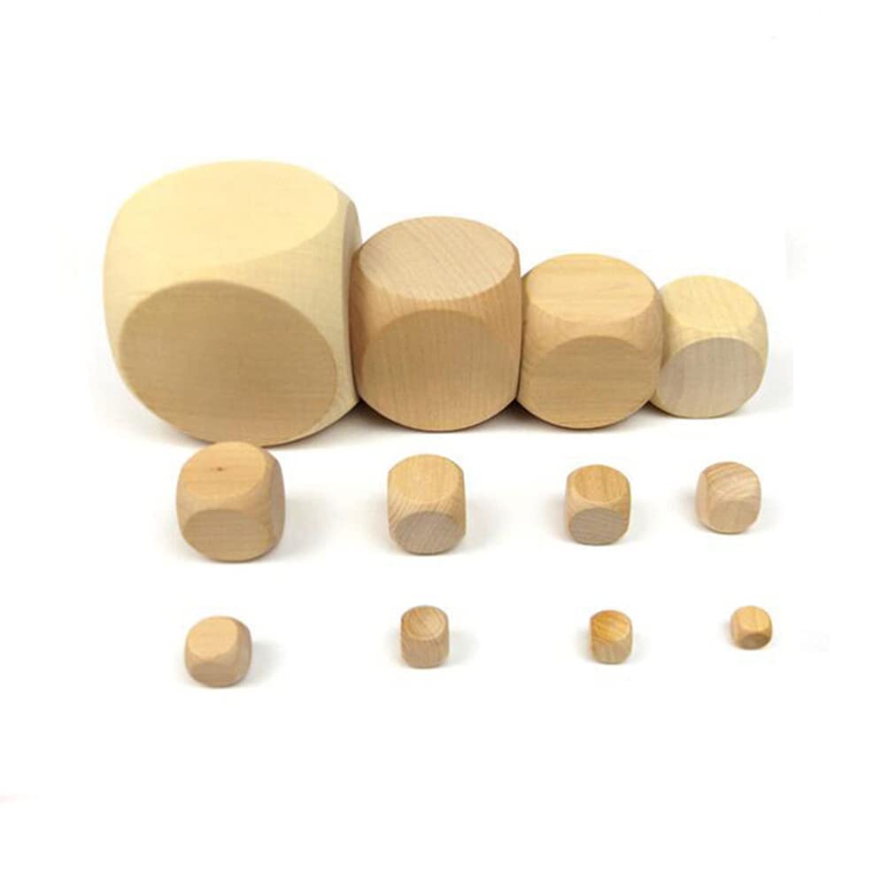MAGICLULU Wooden Letters Square Wood Dice 50pcs Wooden Blank Six- Sided Dice Unfinished Wooden Blank Dice Wooden Cubes Wooden Square Blocks for DIY MAGICLULU