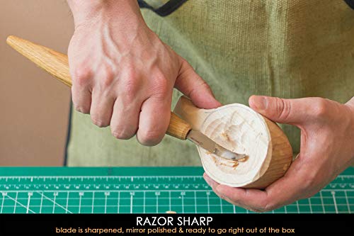 BeaverCraft Hook knife Wood Carving SK4s Long Knives Spoon Carving Tools 2.4'' Long handle 7.8'' Spoon Knife Wood Carving Tools Bowl Kuksa Carving BeaverCraft