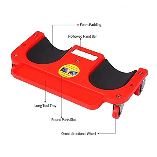 Rolling Knee Creeper/Pads Rolling Knee Dolly Sliding Knee Pads Protector With 5 Swivel Castors Repair Tool Tray for Mechanic Carpenter Flooring Acouto