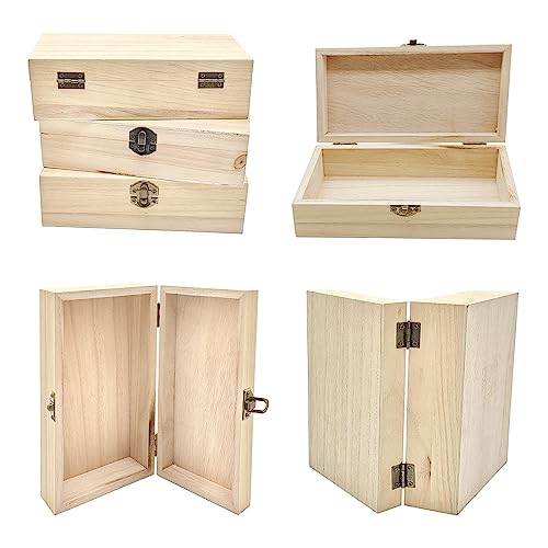 OMUFBTO unfinished wooden box, small wooden gift boxes with lids,paintable little wooden box, Jewelry Boxes wooden and Wooden Gift Box for Home OMUFBTO