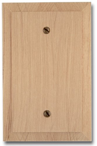 AMERELLE 180B Baker Single Blank Unfinished Wood Wallplate AMERELLE