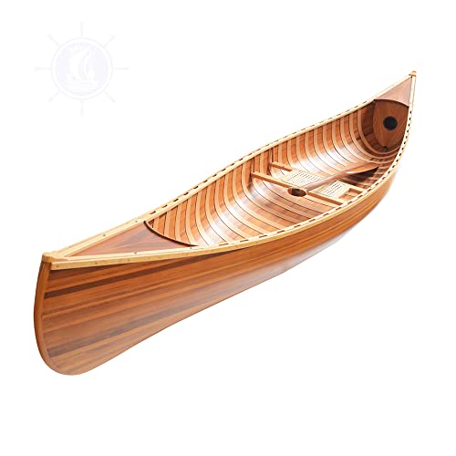 Old Modern Handicrafts Wooden Canoe with Ribs Curved Bow 10' Matte Finish for Display Old Modern Handicrafts