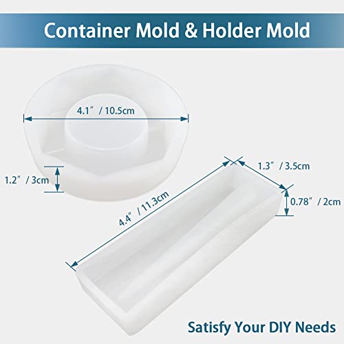 5 PCS Resin Molds Silicone Molds for Epoxy Resin with Large Rolling Tray Mold and Grinder Mold for Grind and Storage DIY Resin Casting FONUNO